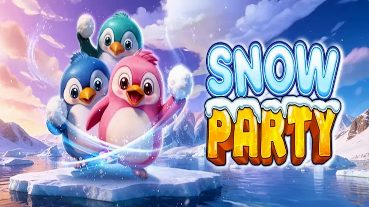 Makulay na mga penguin at hayop sa Snow Party slot grid